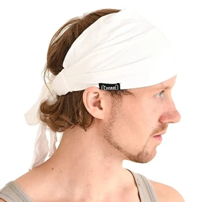 Imagen de Casualbox Pre Atada Cinta Para El Pelo Bohemio Cabello Banda Verano Hombres Damas Cabeza Envolver Hippie Blanco
