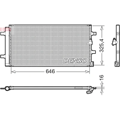 Imagen de DENSO DCN02041 Condensador con secador 646x325.4x16 R 134 a 646 AUDI: A4 B8 Avant, Berlina, A6 C6 Berlina