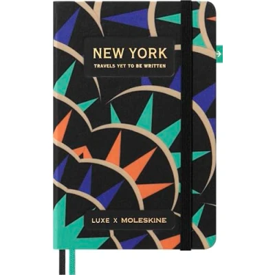 Imagen de Moleskine LUXE Cuaderno New York City, con Contenidos de Viaje, Tapa Dura Tela y Cierre Elástico, Formato Pocket 9 x 14 cm