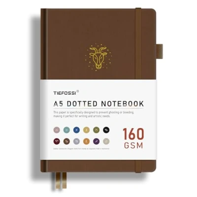 Imagen de TIEFOSSI Bullet Dotted Journal, Papel Grueso de 160GSM, Cuaderno Puntos con Constelaciones, Capricornio para Mujeres, 256 Páginas Cuadrícula Numerados
