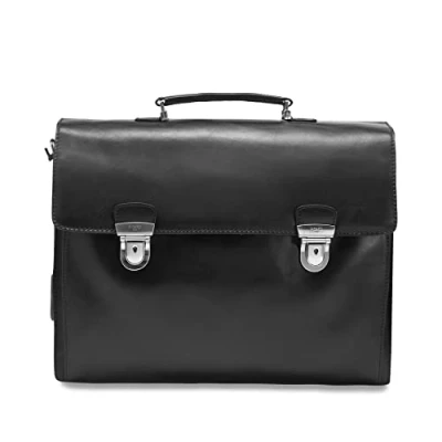 Imagen de Picard Toscana Maletín para Hombre (Piel auténtica, Talla única, Ancho: 13 cm, Altura: 31 Longitud: 42 con Cierre de Rosca), Negro,