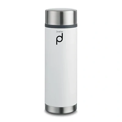 Imagen de Pioneer Aislado al vacío a Prueba de Fugas drinkpod cápsula matraz 8 Horas Caliente, 24 frío, 350 CC, Acero Inoxidable, Blanco, 21 x 7 cm