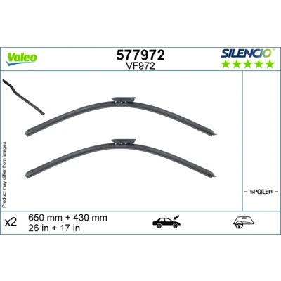 Imagen de Limpiaparabrisas Valeo 577972 delante Escobilla con hoja plana CITROËN: C4 II Cactus