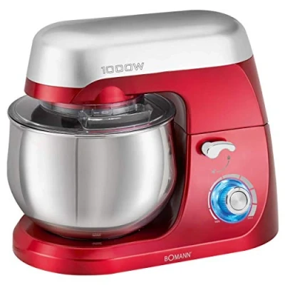 Imagen de Robot de repostería Amasadora pan amasador profesional multifunción Bomann KM6009CB 1000 Watts Batidora/Amasadora/Batidora 5 Litros Rojo