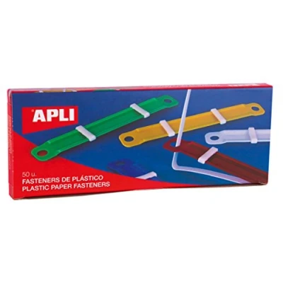 Imagen de Encuadernador fastener apli plastico colores surtidos caja de 50 unidades