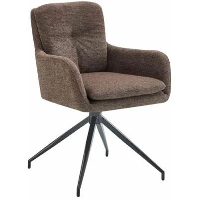 Imagen de CLP Silla de Comedor Funda Tela Pickett I Sillón con función giratoria 180 Grados Cocina Respaldo, Color:marrón