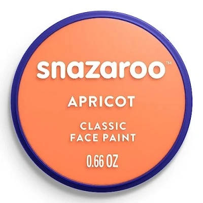 Imagen de Snazaroo Pintura facial y corporal, 18 ml, color albaricoque, profesional a base de agua, pastilla aquacolor individual para adultos, niños efectos especiales