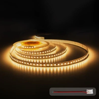 Imagen de illuburg 24V Tira LED 5m Blanco Cálido 2700K 128LEDs/m 12W/m 7200lm SMD 2835 Regulable Strip Luces Autoadhesiva Iluminación Decorativa