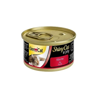 Imagen de GimCat ShinyCat in Jelly, pollo Alimento húmedo para gatos, con carne y taurina 24 latas (24 x 70 g)