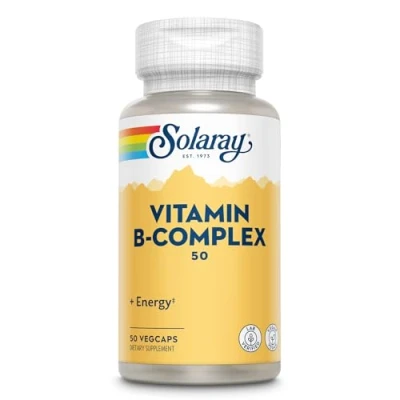 Imagen de SOLARAY® B complex 50. 50 VegCaps. Las Vitaminas contribuyen al normal funcionamiento del sistema nervioso. Sin gluten. Apto para veganos.