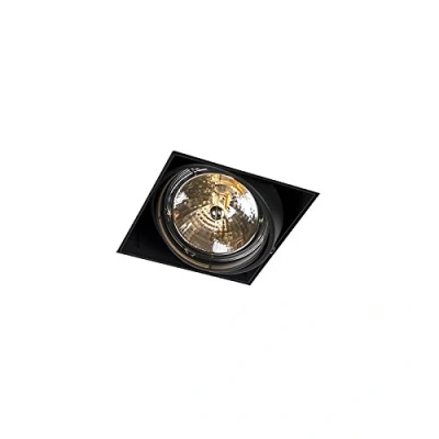 Imagen de QAZQA Moderno Foco empotrable negro AR111 orientable trimless ONEON Acero Cuadrada Adecuado para LED Max. 1 x 50 Watt