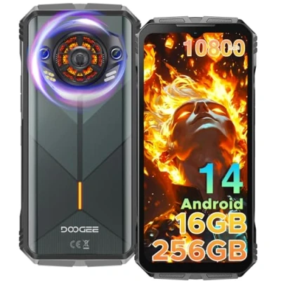 Imagen de DOOGEE S Punk Movil irrompible Android 14,16GB+256GB(TF 1TB), 10800mAh Batería 33W, 6.58FHD+, Cámara 50MP+16MP, Resistente Agua y Golpes 4G Octa Core/IP68/NFC/OTG/Face ID/Huella/Efecto luz LED