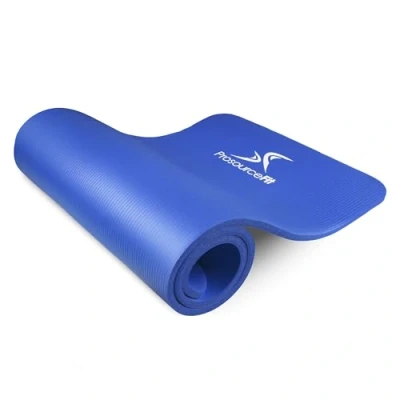 Imagen de ProsourceFit Extra Thick Yoga and Pilates Mats 1/2 &amp; 1 in Tapete Grueso, Unisex Adult, Blue