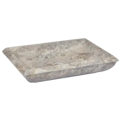 Imagen de vidaXL Lavabo Lavamanos Inodoro Aseo Cuarto de Baño Cuenca Fregadero Casa Hogar Muebles Mobiliario Decoración Elegante Gris Mármol 50x35x10 cm