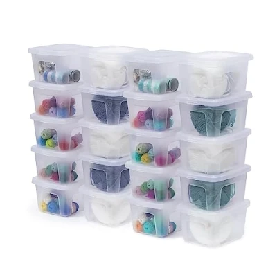 Imagen de Iris Ohyama 20 Cajas de Almacenaje Plástico Versátiles con Tapa, 2L, Transparente, Cierre fácil, Apilable, para Armario, Estante, Aula, Organizadora, Ropa, Zapatos, Libre BPA, MCB 2
