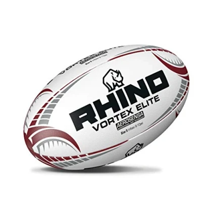 Imagen de Rhino Vortex Elite Match Pelota de Rugby, Talla 5, Color Blanco