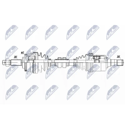 Imagen de NTY NPW NS 060 Árbol de transmisión Eje delantero, izquierda 620 NISSAN: X Trail