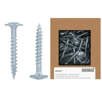 Imagen de HELPMATE Tornillos de conexión Para madera (4,5 x 32 mm, galvanizados, 250 unidades, con accionamiento PZ2 y muesca corte) fijación herrajes metálicos a