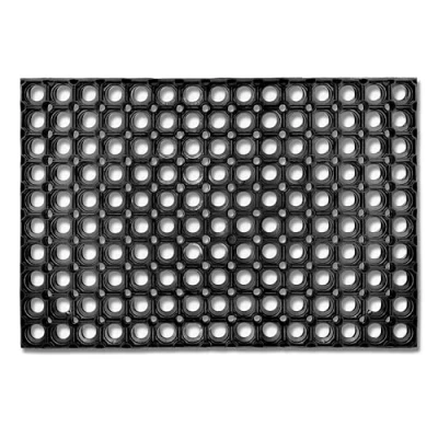 Imagen de Carpido Felpudo de Goma Negro Antideslizante 80x120 cm Resistente para Exteriores Antipolvo