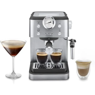 Imagen de De&#039;Longhi Cafetera Manual Stilosa EC260.W, 15 Bares de Presión, Sistema Cappuccino, Apagado Automático, Compatible con Almohadillas ESE, Depósito 2 Niveles, Capacidad 1L, Blanco