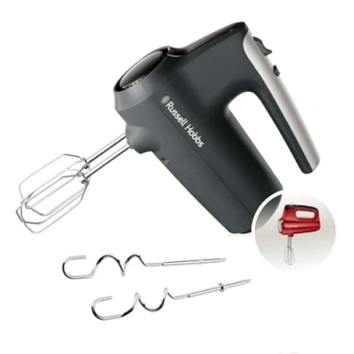 Imagen de Russell Hobbs Batidora Amasadora, para repostería, 5 velocidades, turbo, varillas batidoras y ganchos amasar aptos lavavajillas, se mantiene erguida, 350 W max, Desire Matte Charcoal 27141 56