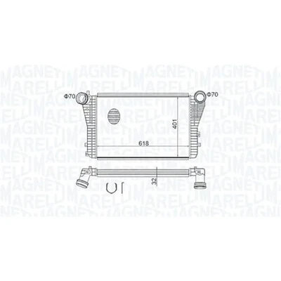 Imagen de MAGNETI MARELLI 351319204030 Intercooler VOLKSWAGEN: GOLF 5, Scirocco III, 6, AUDI: A3 Hatchback, Sportback, SEAT: Leon II Altea