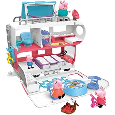 Imagen de Peppa Pig Peppa&#039;s Adventures Camper de la Familia Wutz Juguete Preescolar Convertible Que Reproduce Sonidos y música, a Partir 3 años, Color, único (Hasbro F2182)