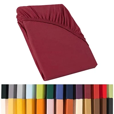 Imagen de CelinaTex Relax Sábanas Ajustables Cama Boxspring de Agua algodón Elastano 140x200 160x220 cm Burdeos
