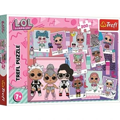 Imagen de Trefl 200 Elements Rompecabezas Coloridos para pequeños fanáticos de Las muñecas L.O.L, Entretenimiento Creativo, Diversión niños a Partir 7 años Puzzle, Color Surprise, Lindas (13288)