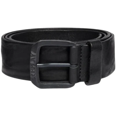 Imagen de Replay Cinturón de piel para hombre, negro (Black 098), 90 cm