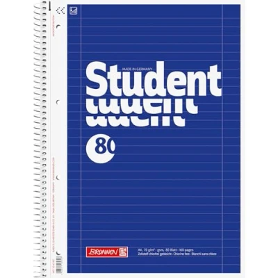 Imagen de Bloc de notas Fuente Estudiante universitario Block, encuadernación en espiral, 4 veces, alineado, 70 g/m², A4
