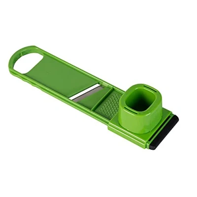 Imagen de Fackelmann Mini Mandolina 2 en 1, ABS, elastómero y acero inoxidable. Verde e inox. 23.5x5.5x5cm, 1ud.