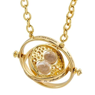 Imagen de THE NOBLE COLLECTION Harry Potter Time Turner Edición Especial Collar chapado en oro de 24 quilates exhibición coleccionista Juego películas con licencia oficial