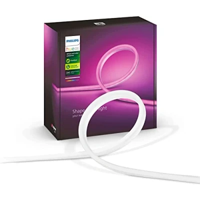 Imagen de Philips Hue Tira de Led inteligente Exterior 2m y Alimentador, con Bluetooth, Sumergible (IP67), Luz Blanca colores, Compatible Alexa Google Home