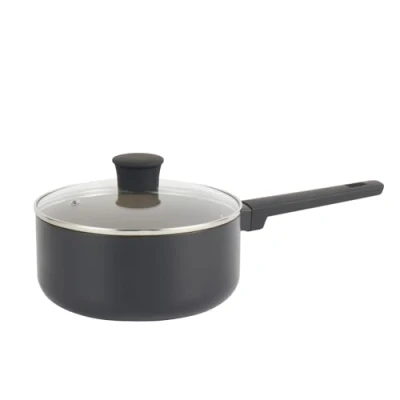 Imagen de Salter BW12879EU7 Cazo de cerámica 20 cm, cuerpo aluminio reciclado, revestimiento antiadherente saludable sin PFOA y PFAS, apto para inducción, fácil limpieza, mango suave al tacto que se