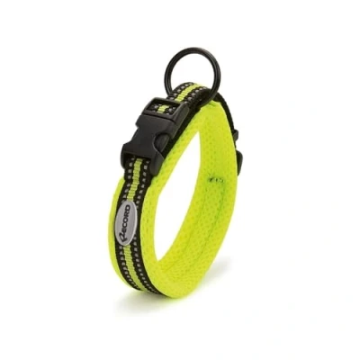 Imagen de Record Collar Perro Andes Fabricado en Nylon Resistente Detalles Reflectantes Clip de Cierre plástico Color Amarillo Talla XS 1,5 cm Circunferencia 30 35