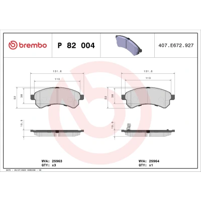 Imagen de BREMBO P 82 004 Juego de pastillas freno con avisador acústico desgaste Chapa antichirridos sin accesorios AUDI: A6 C5 Avant