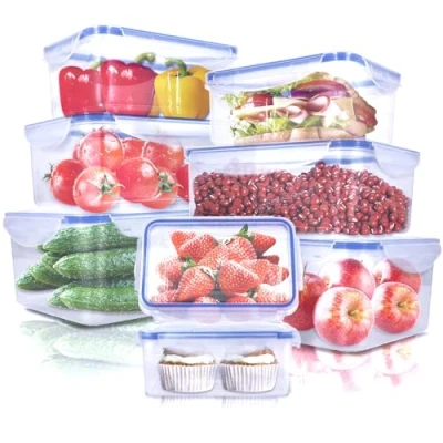 Imagen de Envases herméticos de plástico para almacenamiento alimentos (8 envases,8 tapas) Contenedores cocina,para Comida Hermetico,Apto lavavajillas microondas y congelador Sin BPA