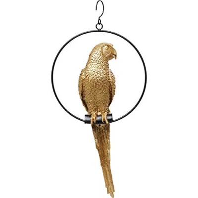 Imagen de Kare Design Objeto decorativo Swinging Parrot, Oro, 57x27x14cm