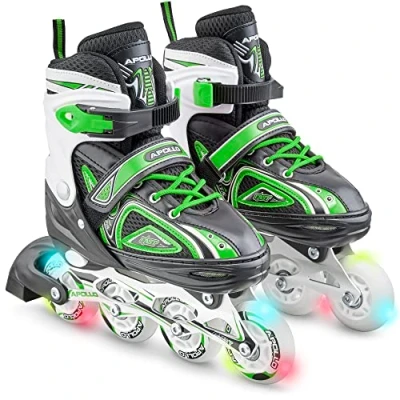Imagen de Apollo Patines en Línea y Super Blades X Pro Disponibles Tamaño S, M, L de Ruedas LED Cómodos Ideales para Niñas o Niños Principiantes