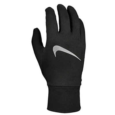 Imagen de NIKE NGM6L Carta DRI FIT Accelerate Guantes de Correr para Hombre, Color Negro, Grande, Plateado, L