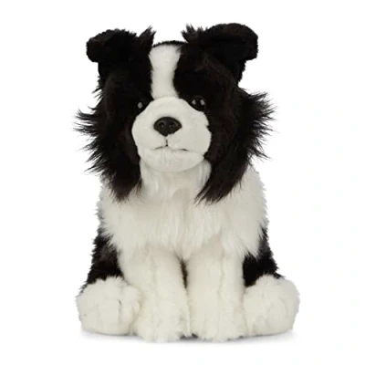 Imagen de Living Nature Border Collie, Peluche de Perro Suave y Realista, Felpa Ecológica Naturli, 20cm