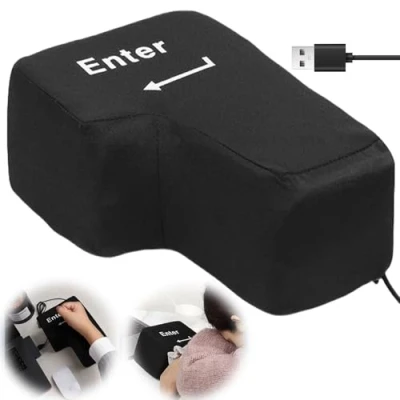 Imagen de Gran tecla de entrada, cojín antiestrés con cable USB, teclado multifunción, herramientas ventilación para aliviar el estrés oficina, alivio del hogar y