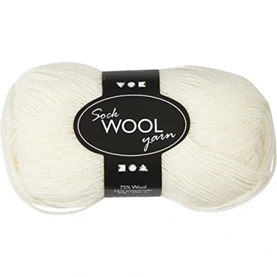 Imagen de Ovillo de Lana, Hilo Ovillo, L: 200 m, blanco hueso, 50 g