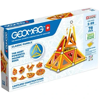 Imagen de Geomag Paneles Clásicos de 78 Piezas Bloques Construcción Magnéticos para Niños Green Line Juguetes Educativos Plástico 100% Reciclado