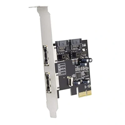 Imagen de PCI E a 4 puertos SATA 3.0 ESATA PCIE SATA3 6Gbps tarjeta de expansión adaptador