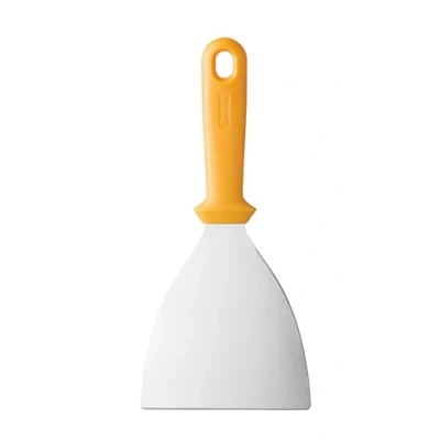 Imagen de HENDI Espátula de cocina para masa pizza, resistente, mango ergonómico, rasqueta masa, corta raspador y separador masas, 263x132x(H)17mm, acero inoxidable, PP, naranja