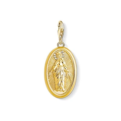 Imagen de Thomas Sabo Colgante con Motivos Inspirados en la Espiritualidad y Buena Fortuna, Abalorio de Moneda Virgen Color Dorado