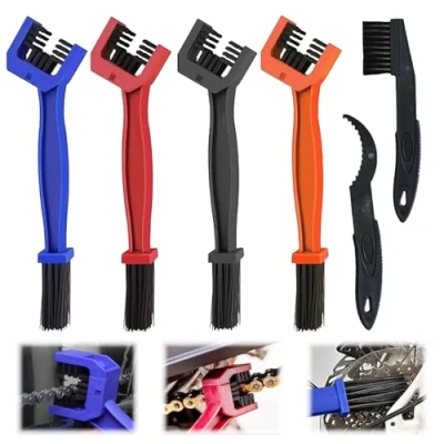 Imagen de TICKLELY 6 Piezas Cepillo Limpia Cadenas Moto, Kit Herramientas de Limpieza Cadena motocicleta Bicicleta, Herramienta para Moto Bici, y bicicleta