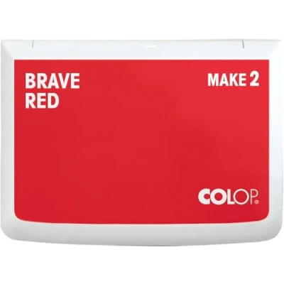 Imagen de COLOP Tampón de tinta MAKE 2 Brave Red 70 x 110 mm, cojín para sellos mano tradicionales